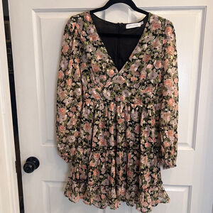Women's All in Favor Dress, S, Black Floral